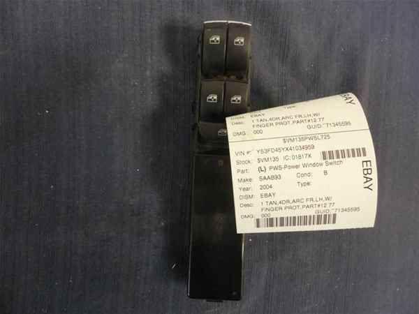 03-09 saab 9-3 master power window switch oem lkq