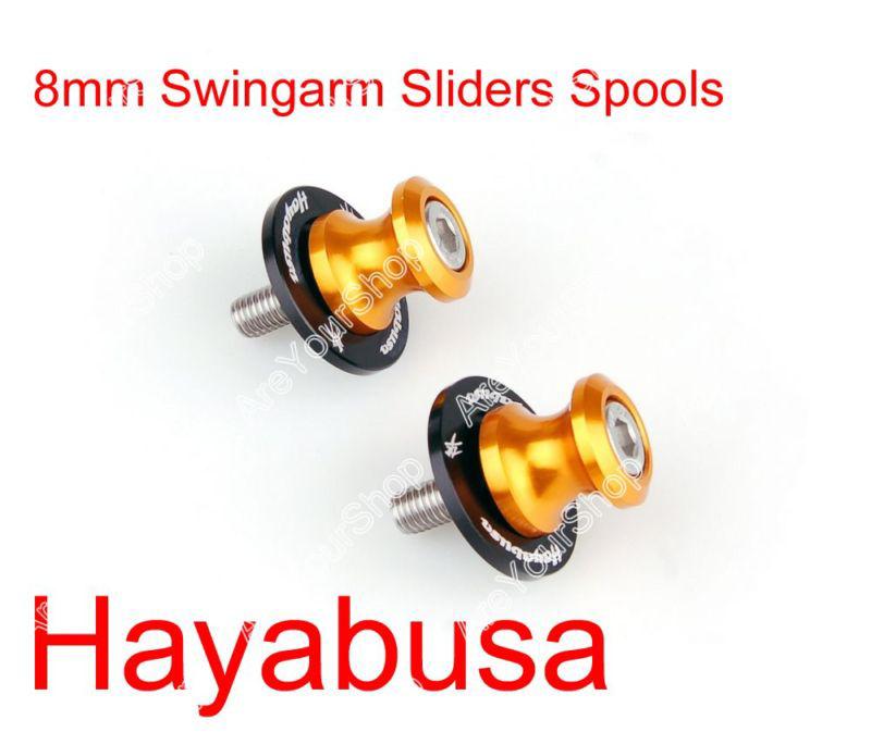 8mm swingarm sliders spools suzuki hayabusa gsxr1300 1997-2011 gold