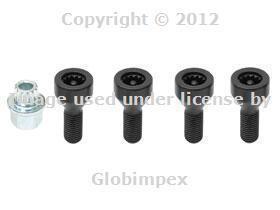 Bmw (1984-2011) wheel lock set (black) bolts + key + key code card genuine