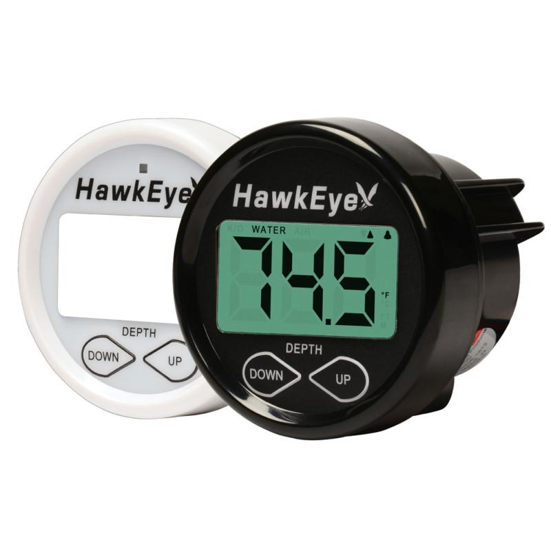 Hawkeye in dash depth finder w/air & water temperature - thru hull d10dx.06t