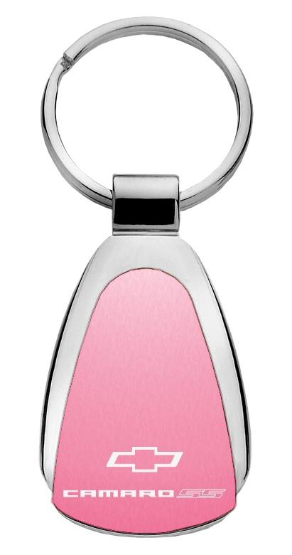 Chevy chevrolet camaro ss pink tear drop key chain ring tag logo lanyard