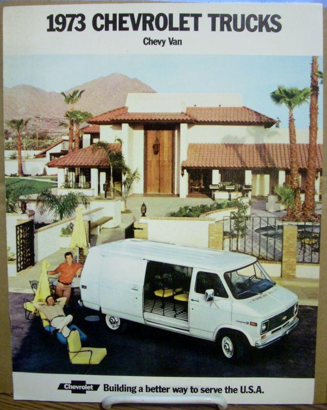 Nos 1973 73 chevy chevrolet g10 g20 g30 van dealership sales brochure