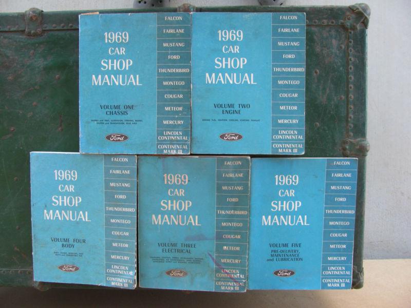 1969 car shop manual 5 volumes falcon fairlane mustang ford thunderbird montego