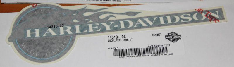 Harley  14310-93 left tank  decal   nos oem genuine sold each