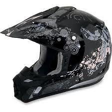 New afx fx-17 youth atv/motocross/offroad helmet, stunt black, med/md