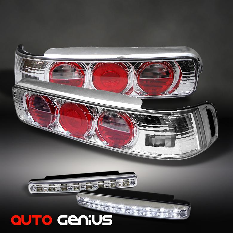 90-93 integra 2dr coupe chrome altezza tail lights + daytime led running lights