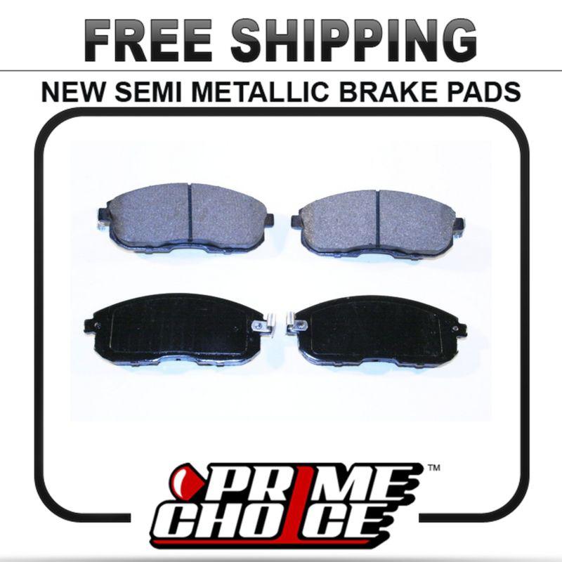 New premium complete set of front metallic disc brake pads with shims