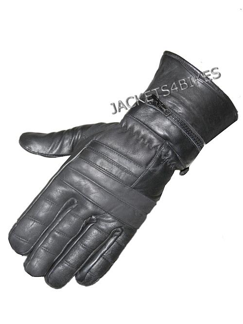 New biker gauntlet motorcycle leather gloves black m