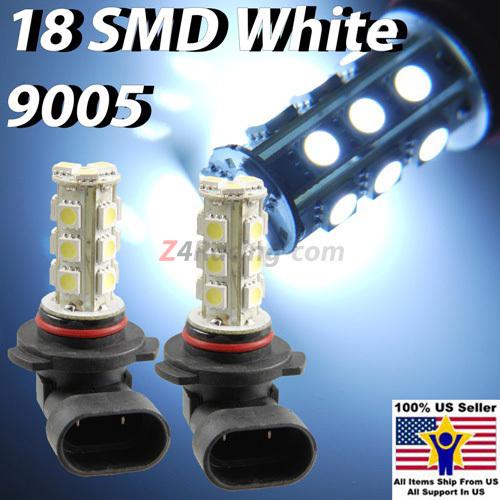 2 pc 9005 hb3 xenon white 18-smd led high beam/daytime running/fog - light bulbs