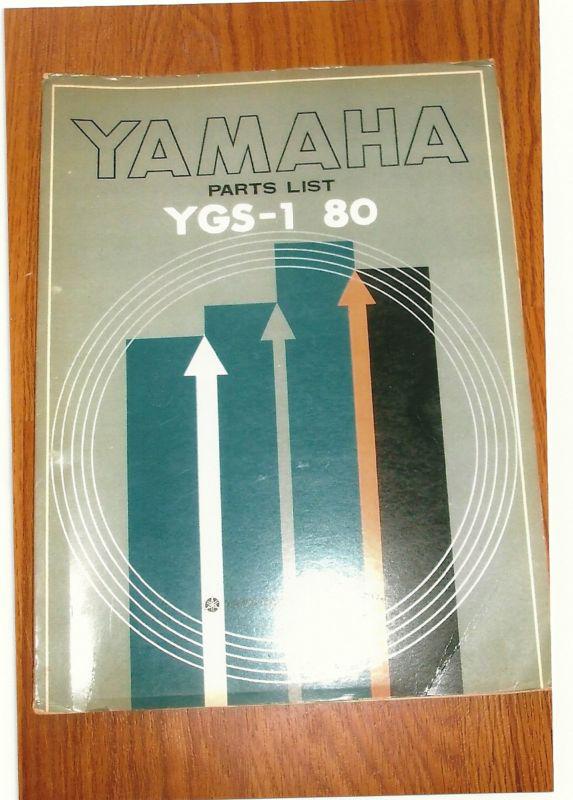 June 1965 yamaha motorcycle, original factory parts list for ygs-1 80