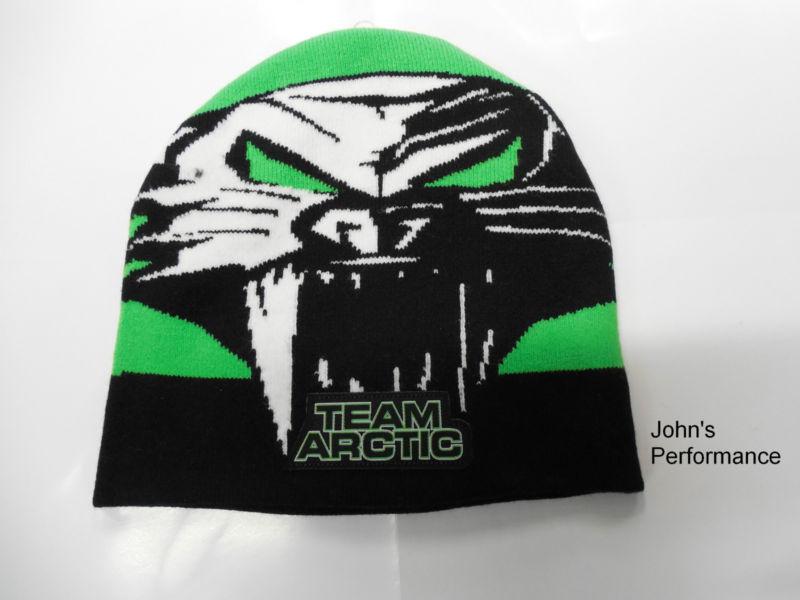 Green team arctic cat cathead beanie hat cap 5243-067 