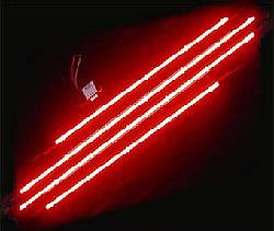 Red neon 4pc undercar underbody glow lights tubes kit new car truck 3ft 4ft