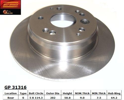 Best brakes usa gp31316 rear brake rotor/disc-disc brake rotor