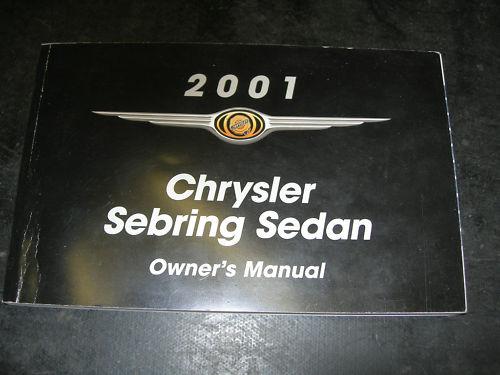 2001 chrysler sebring sedan  owners manual 