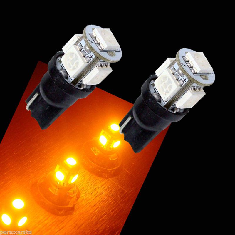 10x t10 194 5-smd 5050 amber fixed current  led car tail side light lamp bulb