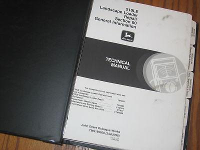 John deere 210le 210 landscape loader technical manual repair