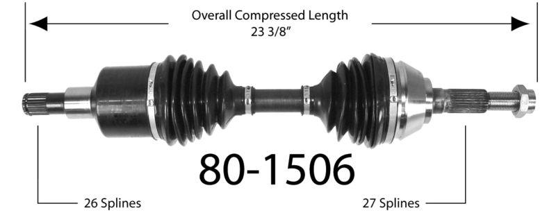 Empi 80-1506 new constant velocity premium cv half shaft drive axle assembly