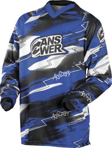 New answer-racing motocross syncron jersey, blue/black/white, large/lg