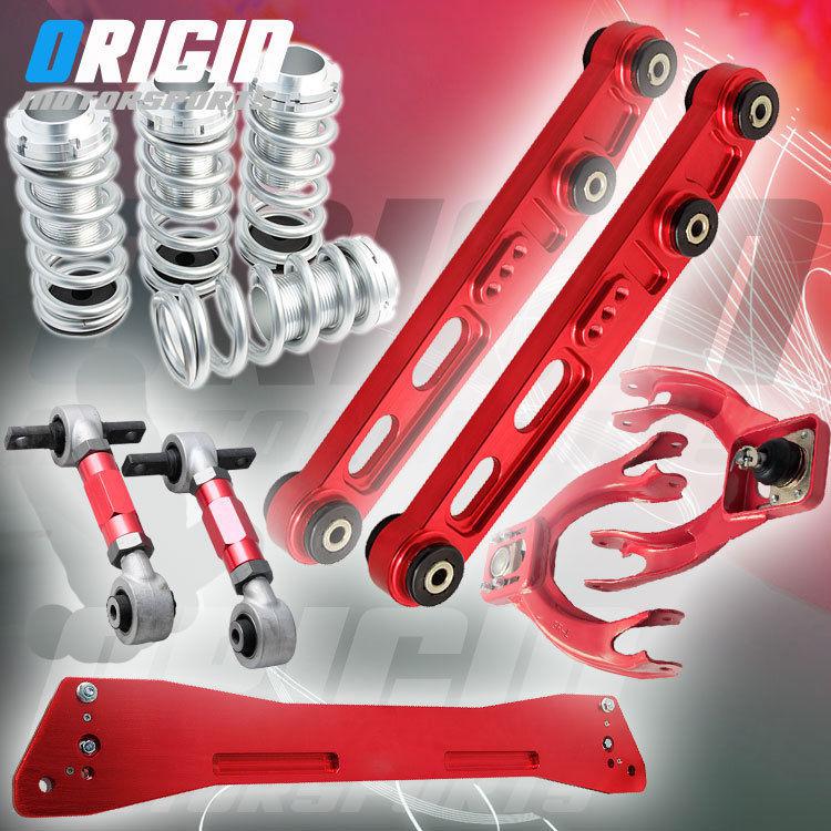 Red eg lower control arm+ front upper+rear camber kit+subframe+coilover spring