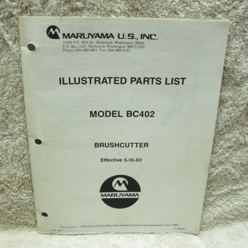Maruyama illustrated parts list for model bc402 brushcutter