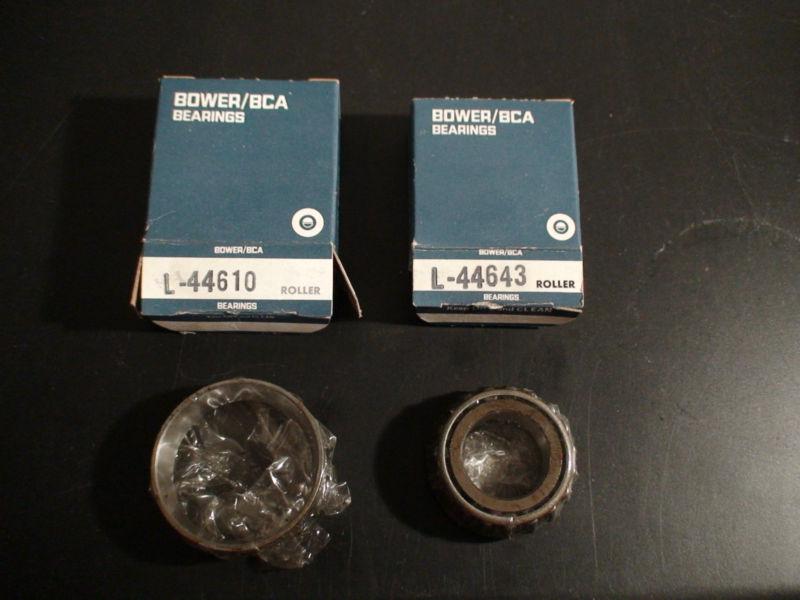 Bower / bca l-44643 & l-44610 inner / outer bearings, made in usa nos