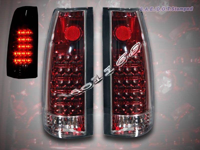 1988-1999 chevy gmc full size sierra silverado truck tail lights led red