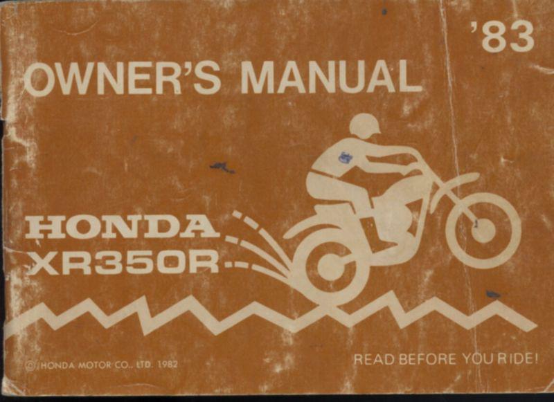 1983 honda xr350r owner's manual