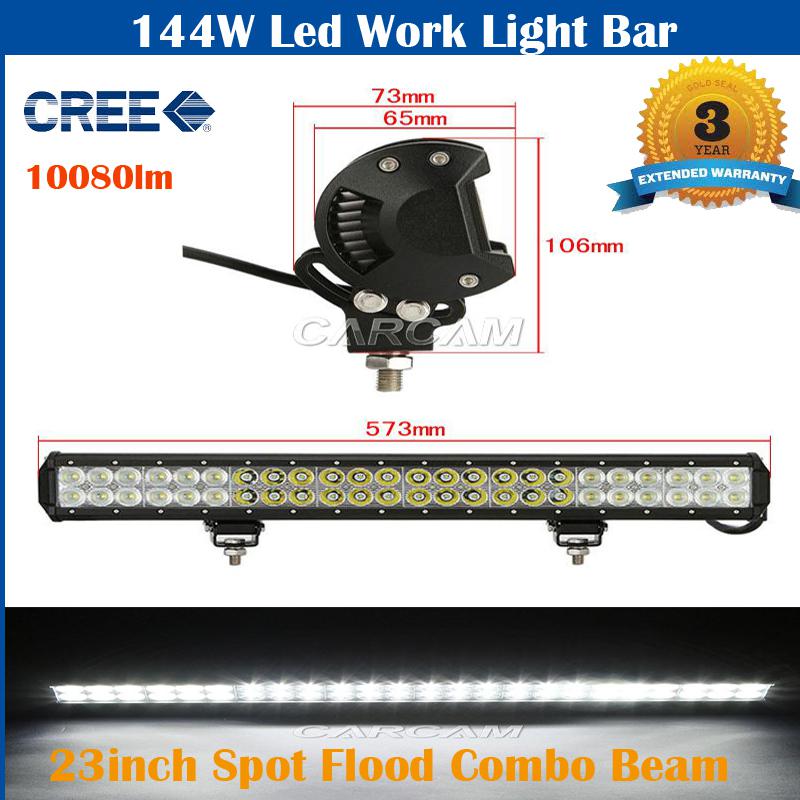 23 inch 144w cree led spot&flood combo offroad work light bar 4wd save on 126w