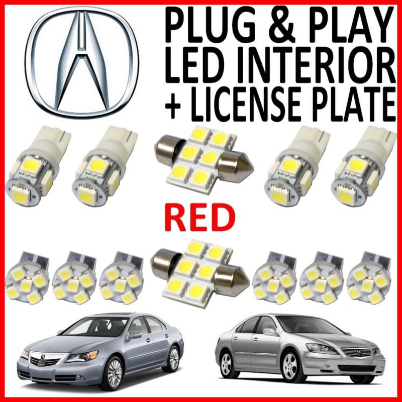 12 piece super red led interior package kit + license plate tag lights ar4r