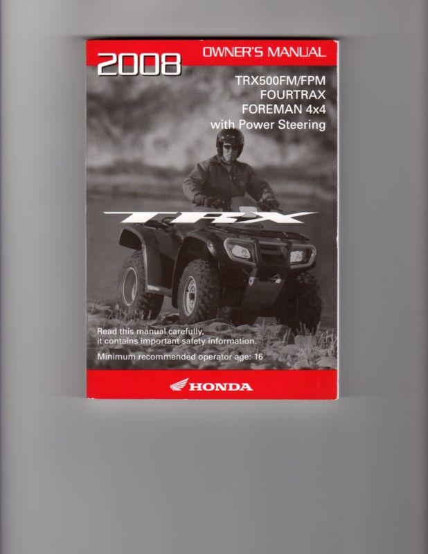 2008 trx500fm/fpm fourtrax foreman 4x4 owners manual