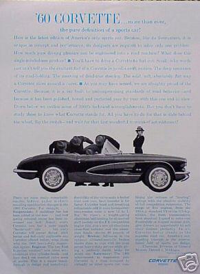 1960 60 chevy corvette vette original vintage ad c my store 4more  5+= free ship