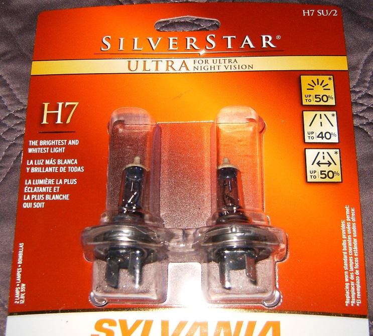 **brand new** sylvania silverstar ultra h7 su/2 headlight bulb set