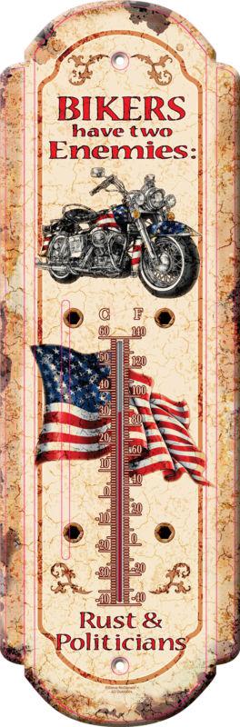 Nostalgic bikers have two enemies:  rust & politicians thermometer