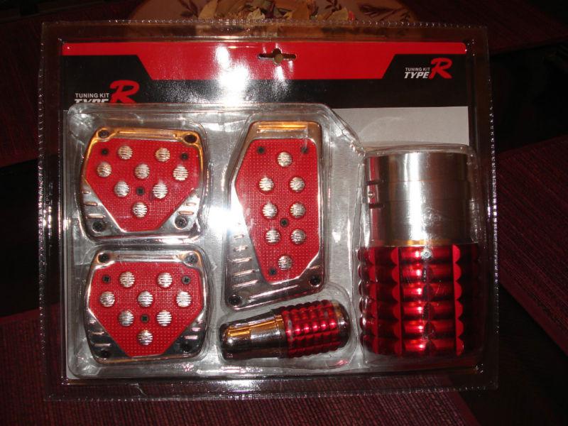 Type r tunning kit, nib in red pedals, gear shifter, and exhaust tip wow l@@k