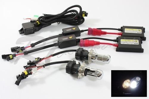 H4/hb2 jdm 6000k white slim ballasts bi-xenon hid high/low lights conversion kit