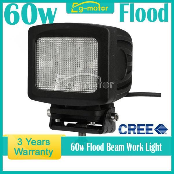 60w 5.3 inch cree led flood beam work light bar offroad car truck jeep 4wd 4x4