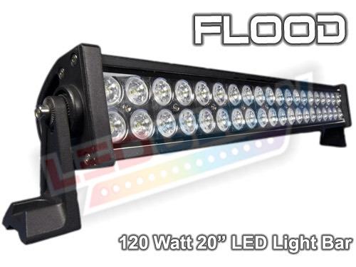 20" 120 watt led off road lighting flood light bar 40 led 7,200 lumens jeep 4x4