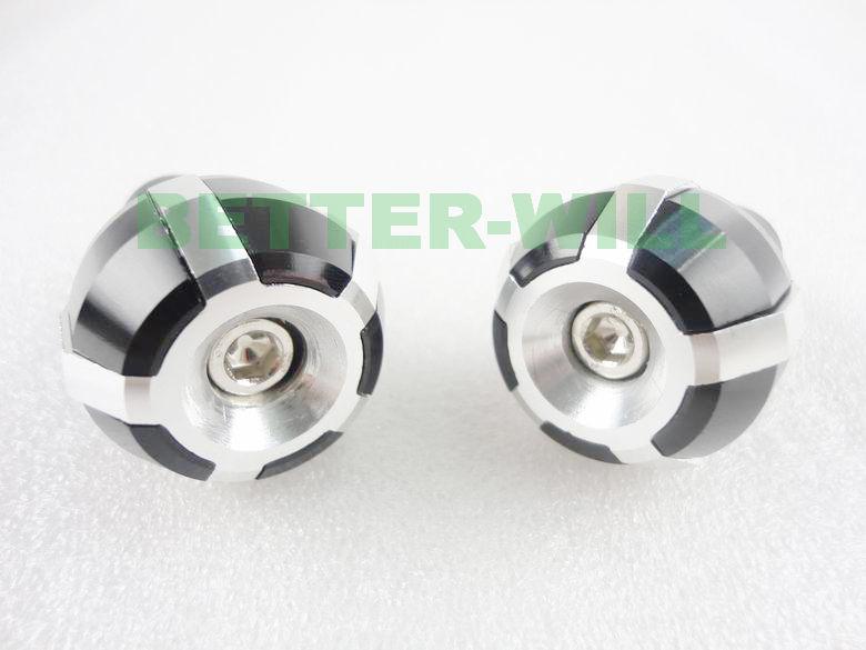 Sillver motorcycle 7/8" cnc standard handlebar end plug sliders eyeball design