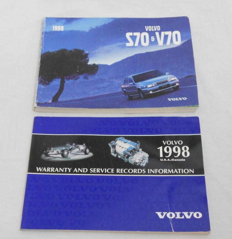 1998 volvo s70/v70 owner's manual w/warranty & service book oem free shipping