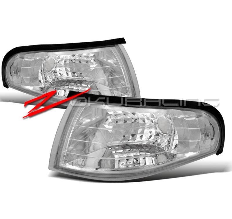 94-98 ford mustang euro clear signal corner lights pair