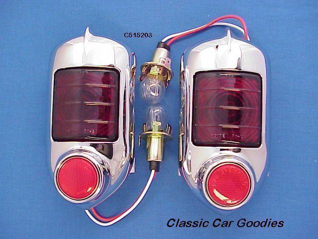 1951-1952 chevy tail light assemblies chrome bezel