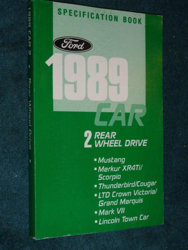 1989 ford lincoln mercury rwd service specifications book / original mustang++