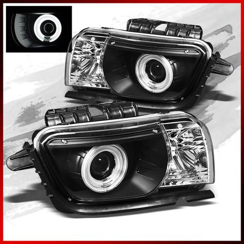 10-13 camaro black dual-ccfl led halo projector headlights front lamps upgrade