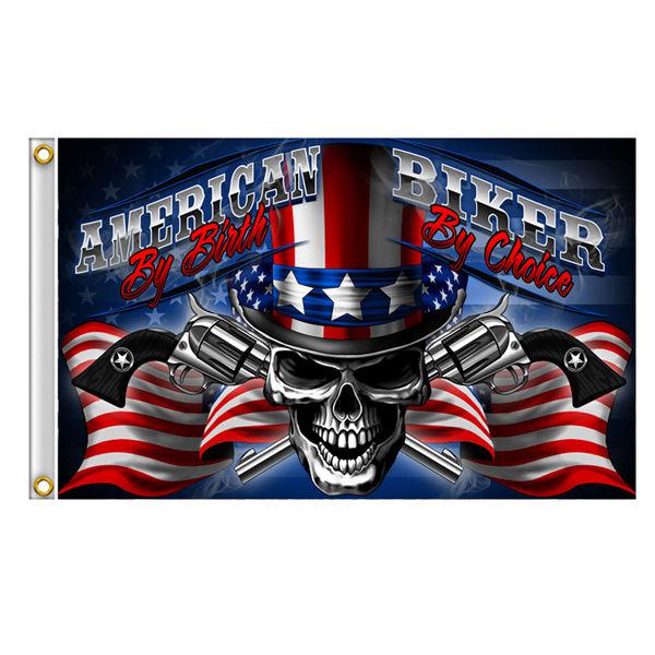 American by birth bikers flag 3' x 5' biker by choice banner jx -