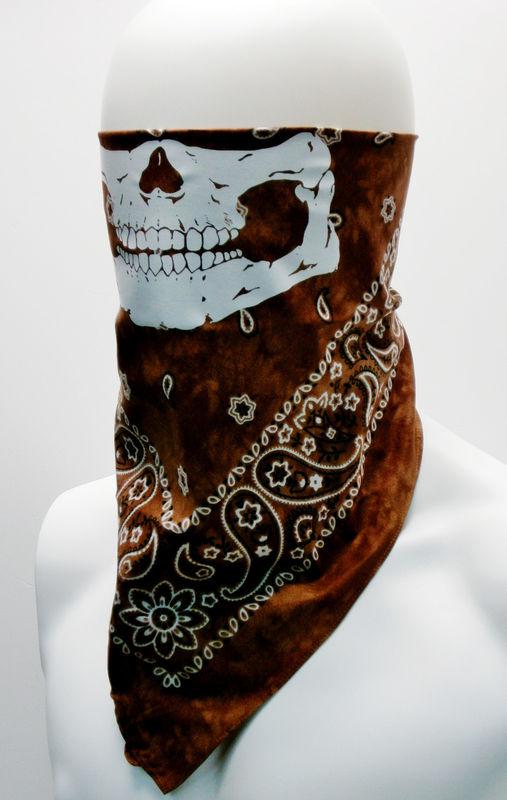 Buy Brown Paisley Skeleton Skull Biker Half Face Mask Bug Bandana Motorcycle Riders In Vidor 8645