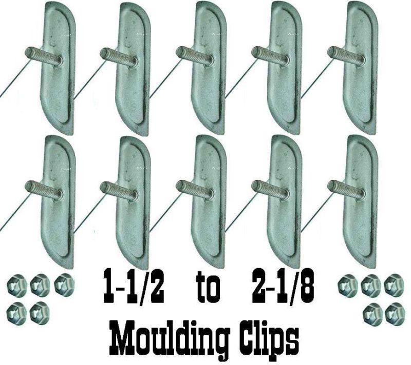 Nos (hard to find) 1-1/2" to 2-1/4" trim moulding clip clips nuts x10 set kit