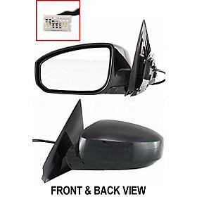 Power heated side view door mirror assembly driver's left manual fold