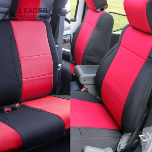 Jeep wrangler neoprene 2007-2010 custom seat covers airbag front & rear red jk