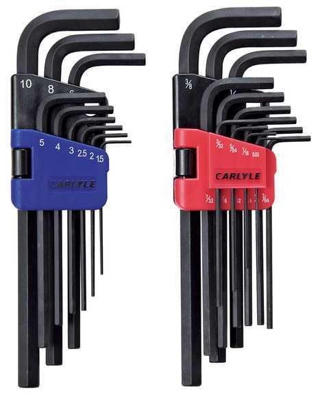 Carlyle hand tools cht hkls22 - hex key set, long hex sae & metric