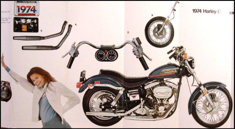 1974 harley-davidson original fx fxe-1200 brochure xlnt